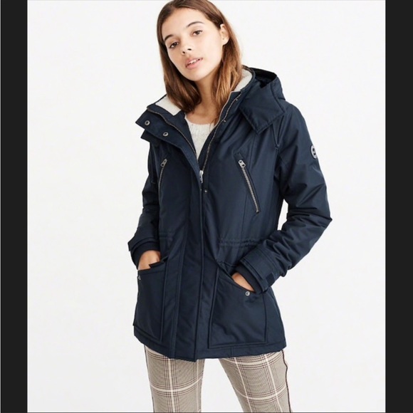 Abercrombie & Fitch Jackets & Blazers - Abercrombie & Fitch Water Wind Resistant Hooded Technical Parka Jacket sz Large